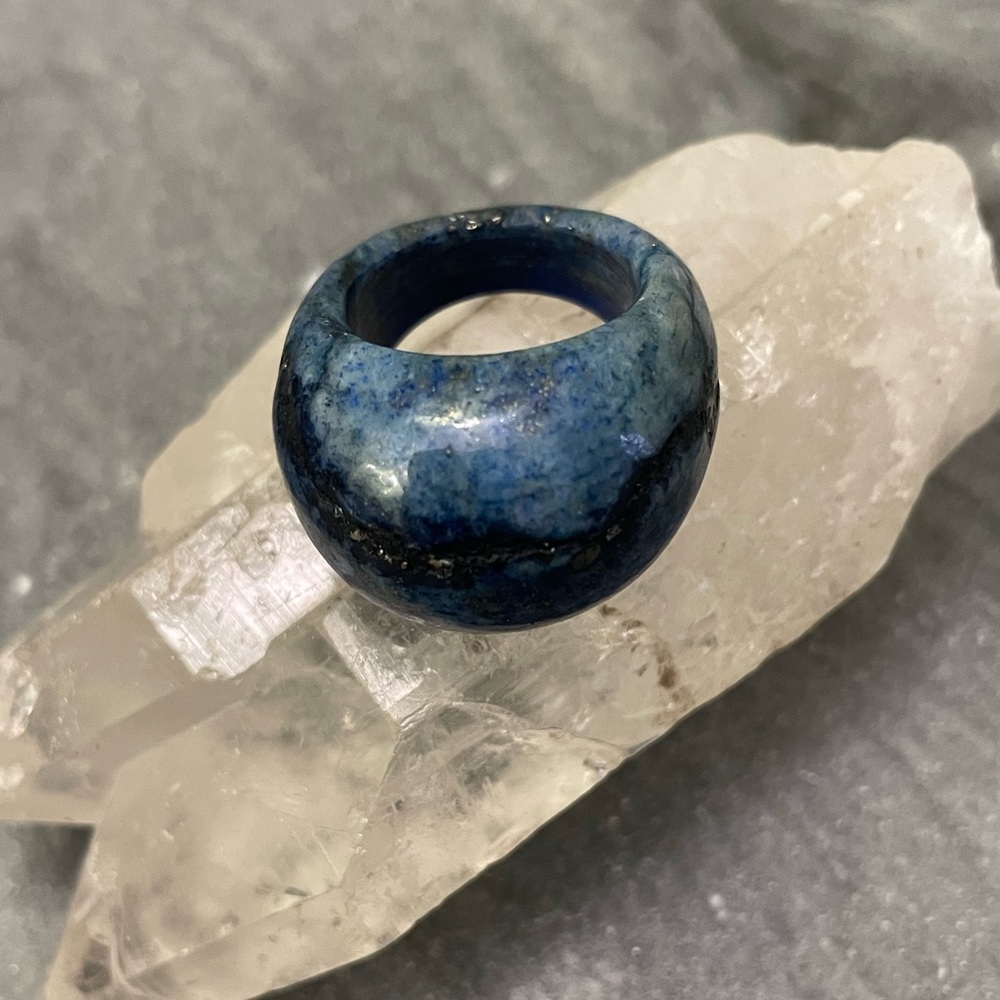 Large Lapis Lazuli Solid Blue Gemstonestatement R… - image 4